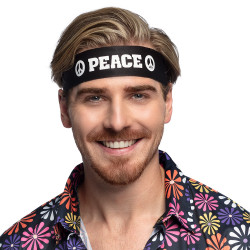 Hippie čelenka s nápisom Peace